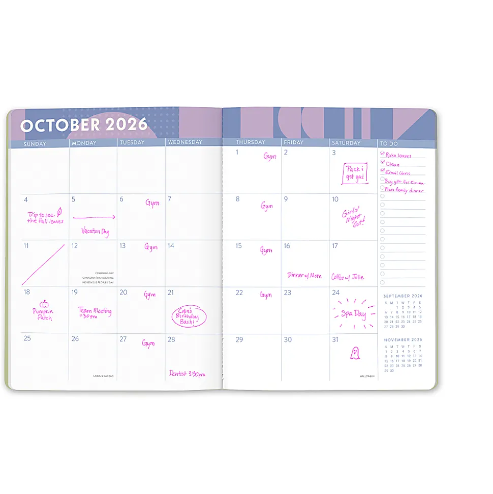 2026 Orange Circle Studio Just Right Monthly Planner, 9-3/4" x 7-1/2", Color Block, January To December, 26358