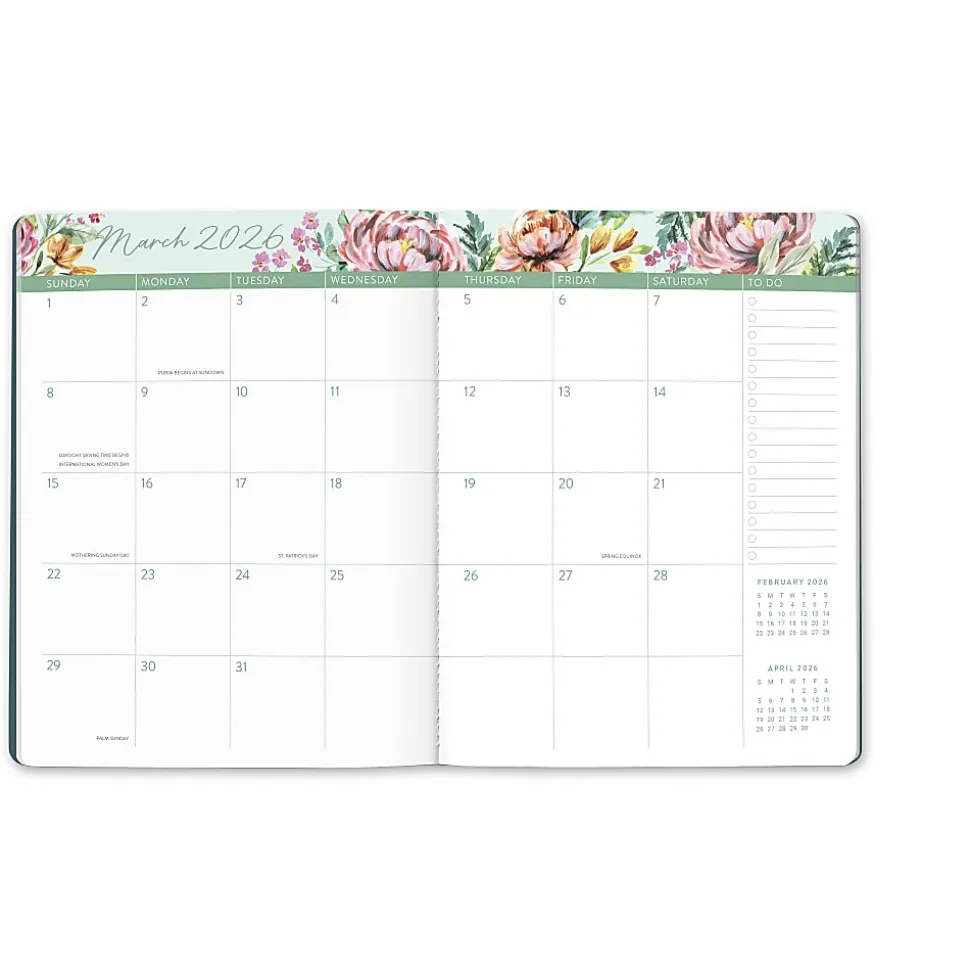 2026 Orange Circle Studio Just Right Monthly Planner, 9-3/4" x 7-1/2", Bella Flora, January To December, 26357