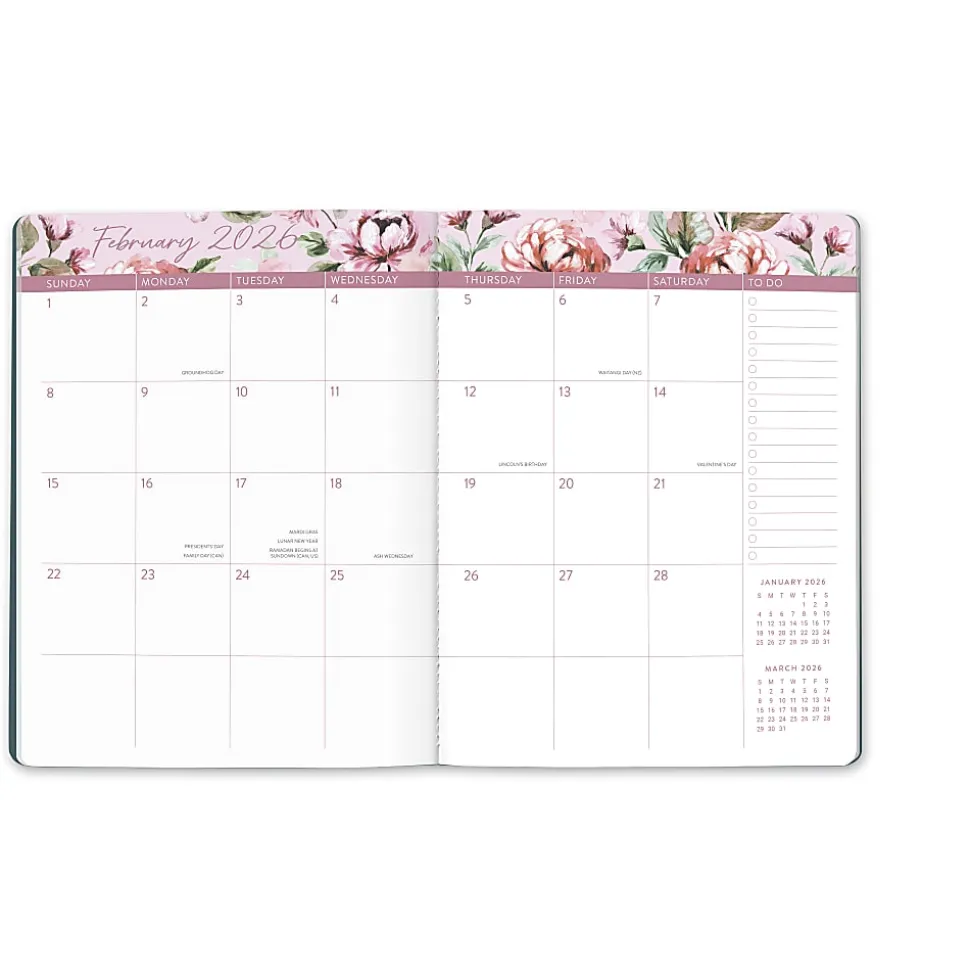 2026 Orange Circle Studio Just Right Monthly Planner, 9-3/4" x 7-1/2", Bella Flora, January To December, 26357
