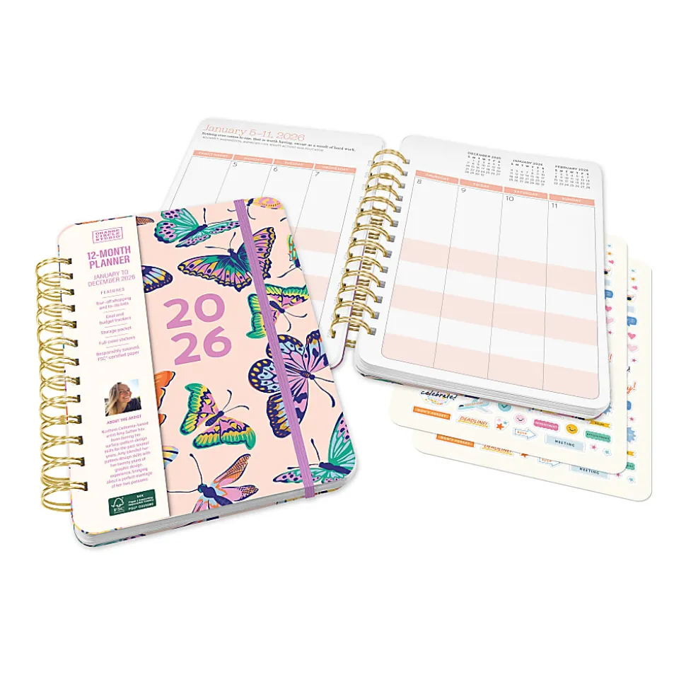2026 Orange Circle Studio Weekly/Monthly Do It All Planner, 8-1/4" x 5-3/4", Catching Colors, January To December, 26341