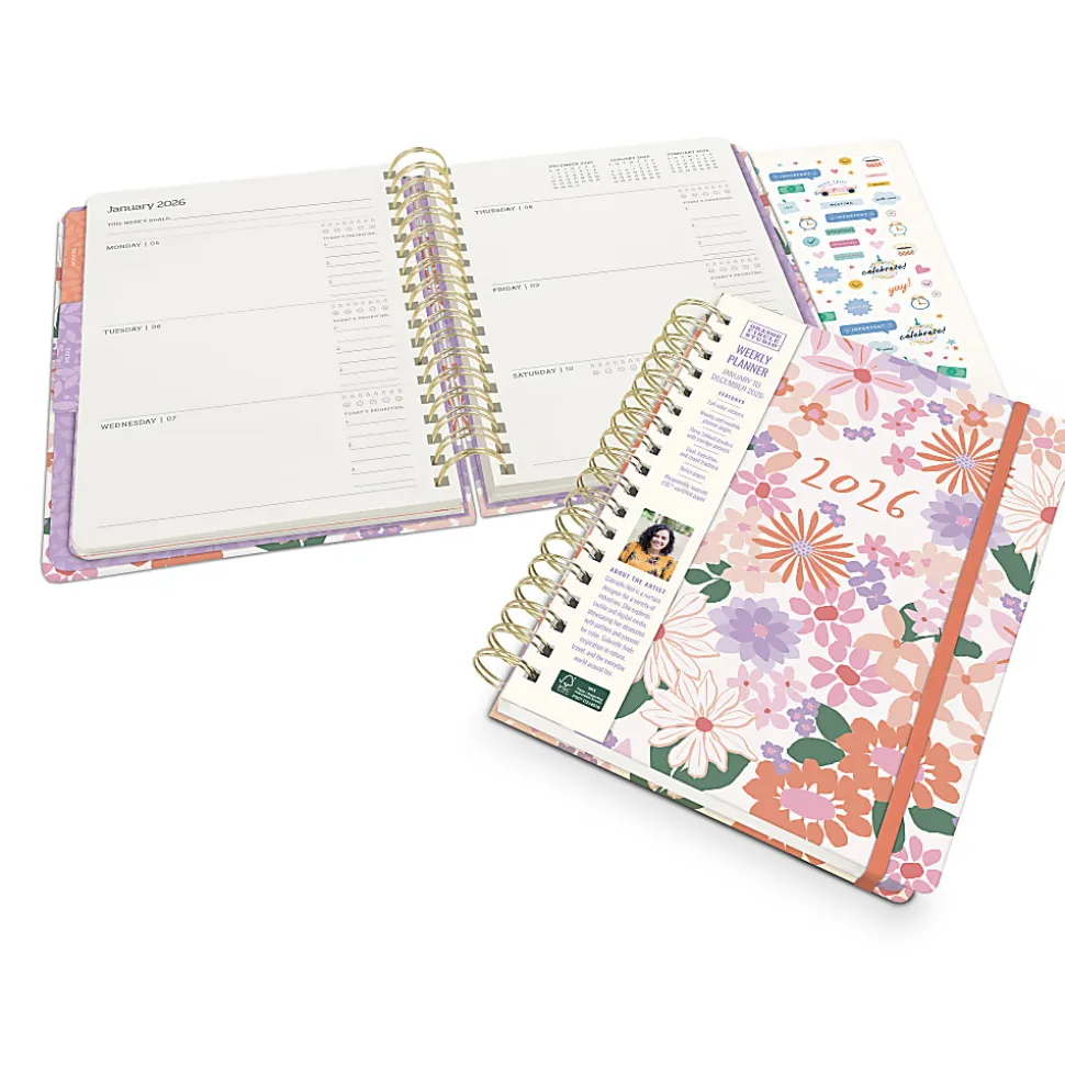2026 Orange Circle Studio Weekly/Monthly Tri-Tab Planner, 9-5/8" x 7", Secret Garden, January To December, 26506