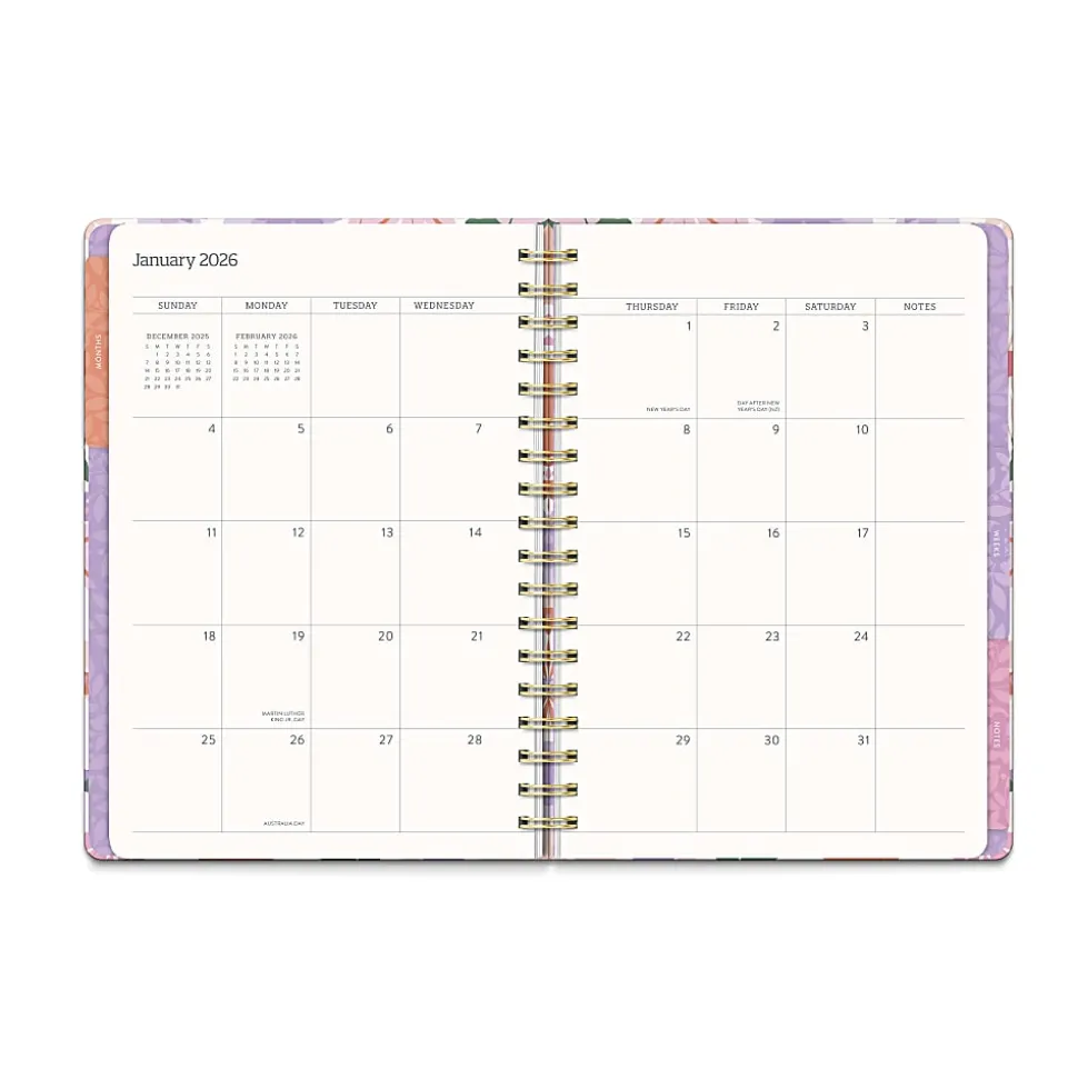 2026 Orange Circle Studio Weekly/Monthly Tri-Tab Planner, 9-5/8" x 7", Secret Garden, January To December, 26506
