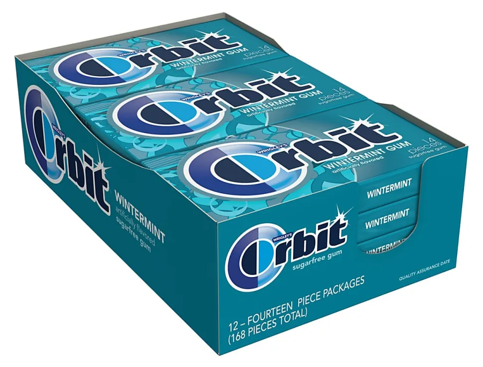 Orbit® Sugar Free Gum, Wintermint, 14 Stick, Box Of 12