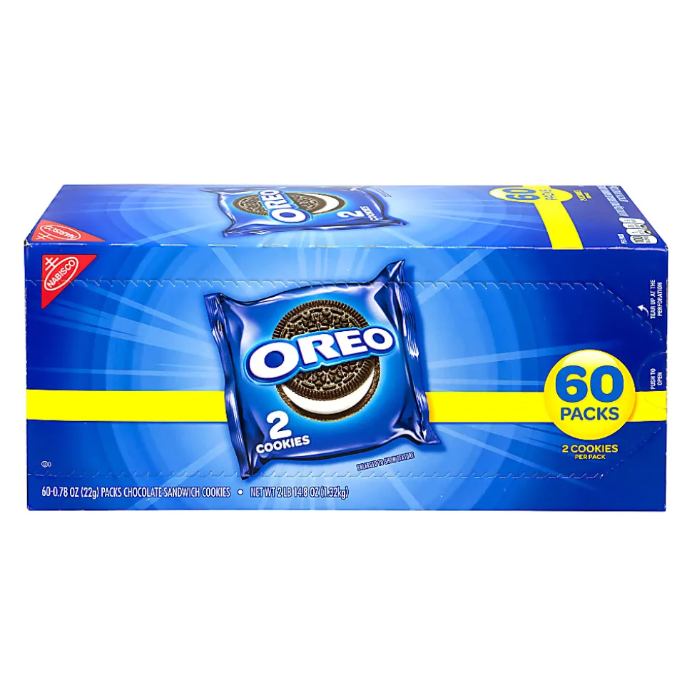 Oreo Chocolate Sandwich Cookies, 2 Cookies Per Pack, Box Of 120 Packs