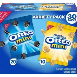 Oreo Mini Mix Sandwich Cookies Variety Pack, 1.5 Oz, Box Of 30 Snack Packs