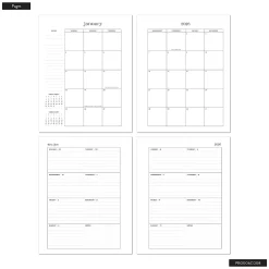 2026 Organized by Happy Planner Monthly/Weekly Classic Book Bound Soft Planner, 7-3/4