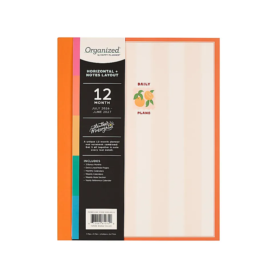 Organized by Happy Planner 12-Month Monthly/Weekly Classic Book Bound Soft Planner, 7-3/4" x 9-3/4", Coastal, July 2026-June 2027, Total Qty 1