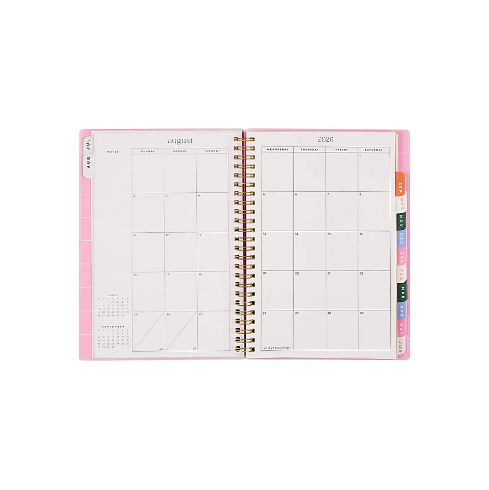 Organized by Happy Planner 12-Month Monthly/Weekly Small Twin Loop Planner, 5-1/2" x 8-5/16", Color Form, July 2026 - June 2027, Total Qty 1