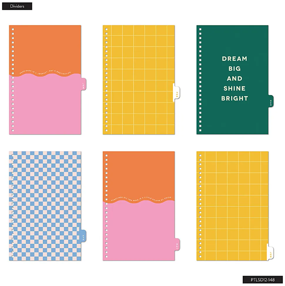 Organized by Happy Planner 12-Month Monthly/Weekly Small Twin Loop Planner, 5-1/2" x 8-5/16", Color Form, July 2026 - June 2027, Total Qty 1