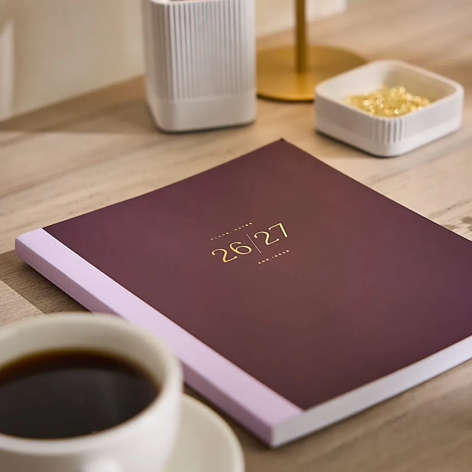 Organized by Happy Planner 12-Month Monthly/Weekly Classic Book Bound Soft Planner, 7-3/4" x 9-3/4", Burgundy, July 2026 - June 2027, Total Qty 1