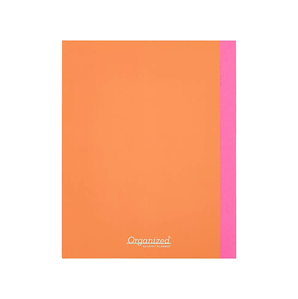 Organized by Happy Planner 12-Month Monthly/Weekly Classic Book Bound Soft Planner, 7-3/4" x 9-3/4", Color Form Tangerine, July-June, Total Qty 1