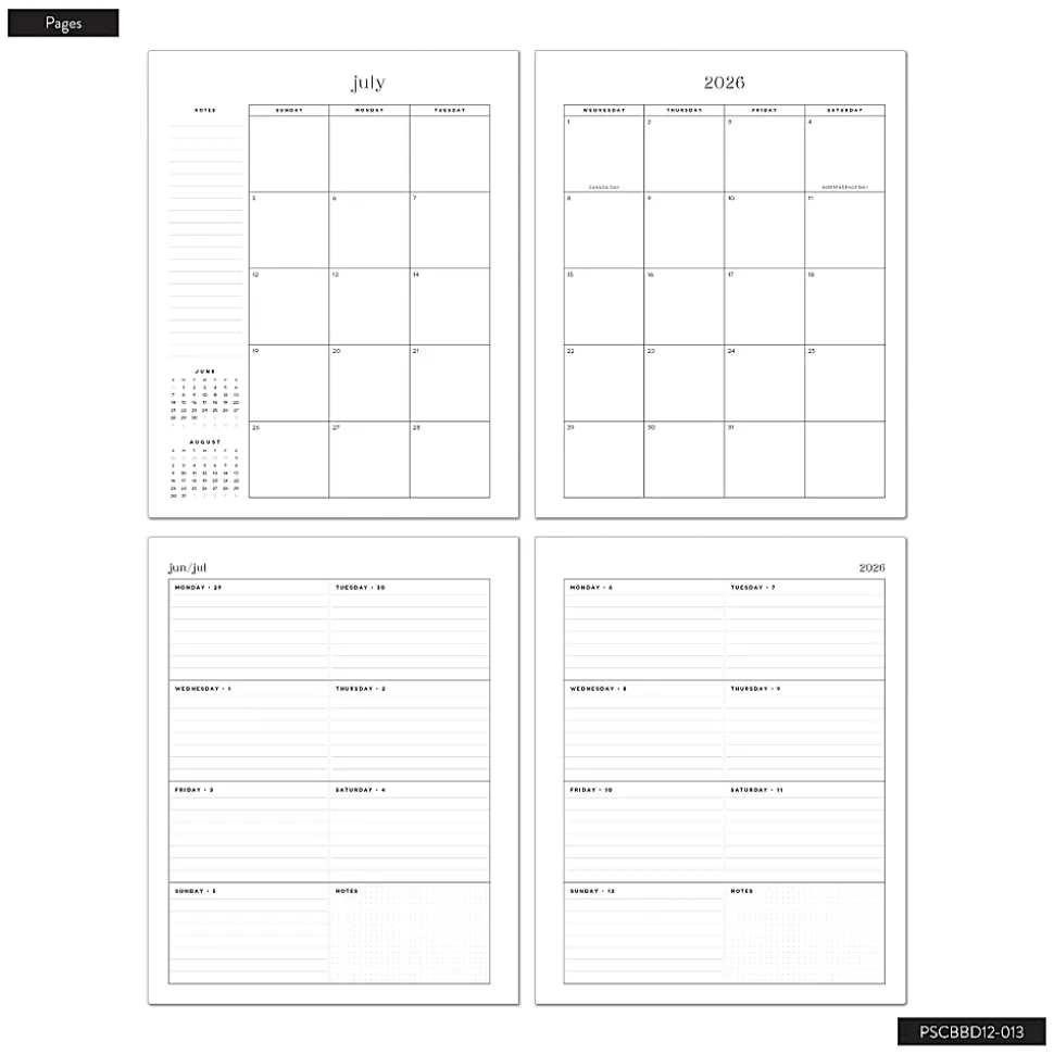 Organized by Happy Planner 12-Month Monthly/Weekly Classic Book Bound Soft Planner, 7-3/4" x 9-3/4", Color Form Tangerine, July-June, Total Qty 1