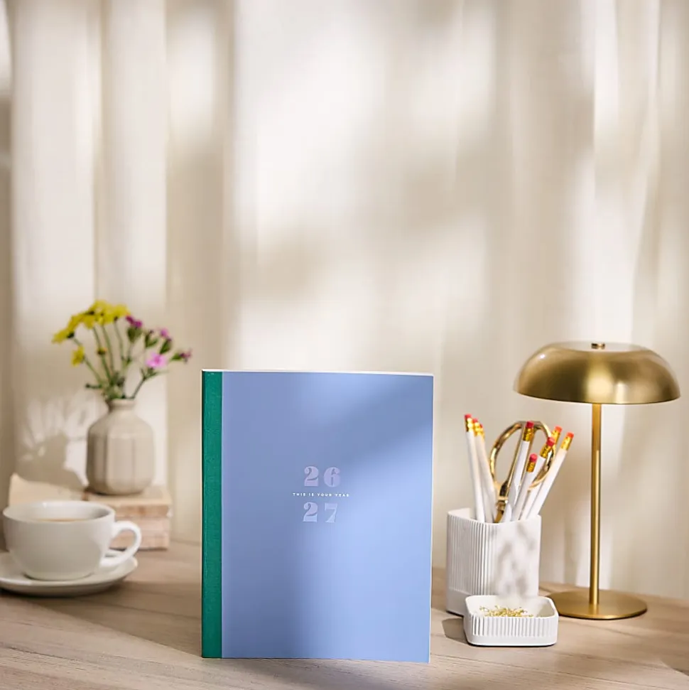 Organized by Happy Planner 12-Month Monthly/Weekly Classic Book Bound Soft Planner, 7-3/4" x 9-3/4", Blue, July 2026-June 2027, Total Qty 1