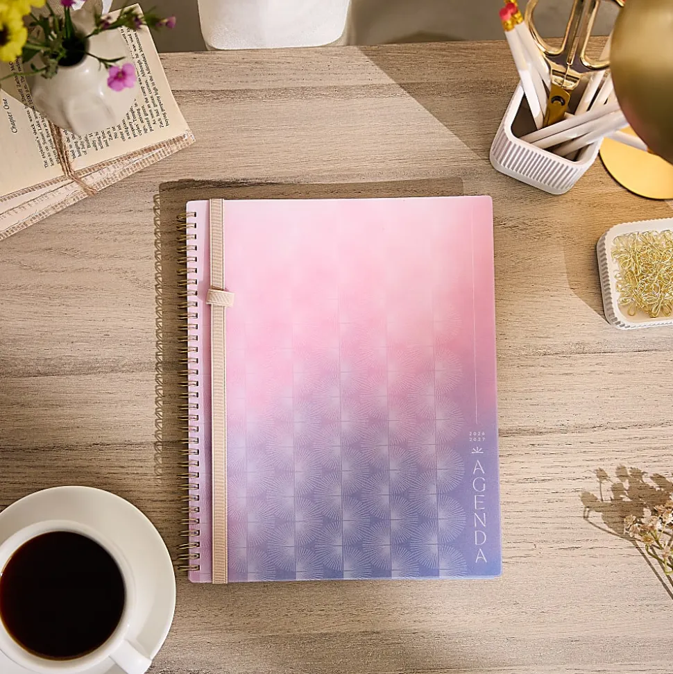 Organized by Happy Planner 12-Month Monthly/Weekly Big Twin Loop Planner, 8-1/2" x 11", Dreamy Palms Coral, July 2026 - June 2027, Total Qty 1
