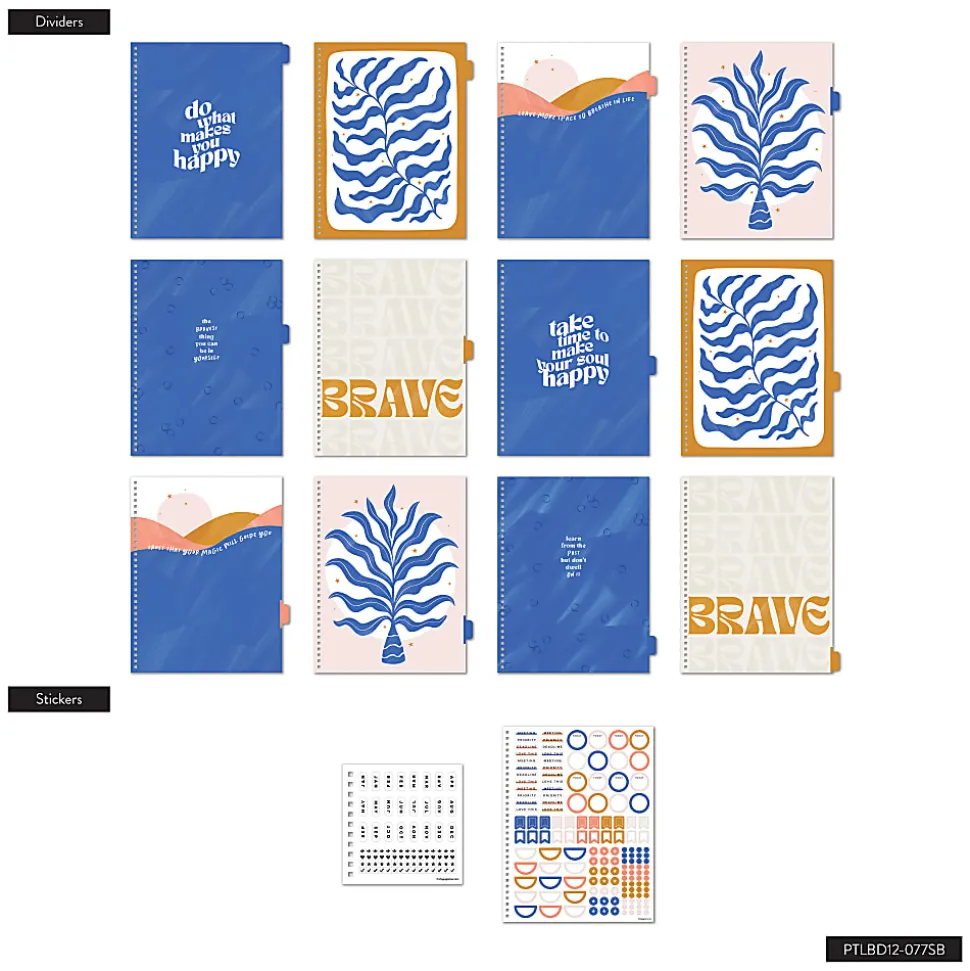 Organized by Happy Planner 12-Month Monthly/Weekly Big Happy Planner, 8-1/2" x 11", Tropical Blues, Undated, PTLBU-001SB