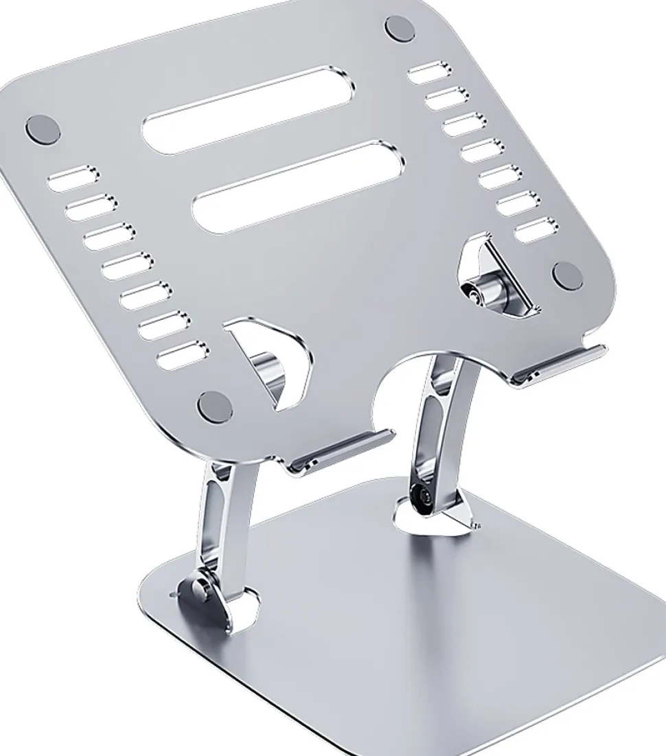 OTM Essentials Adjustable Laptop Stand, 10-5/8"H x 9"W x 9"D, Silver