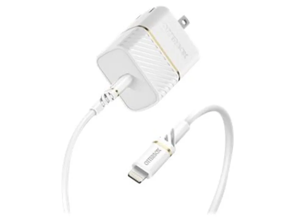 OtterBox Wall Charger - Power adapter - 20 Watt - 3 A - PD 3.0 (24 pin USB-C) - on cable: Lightning - cloud dust white