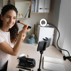 OttLite® Wellness Series Capture Clip-On LED Ring Light, 25"H, 11.5W, Black