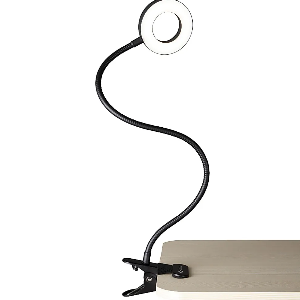 OttLite® Wellness Series Capture Clip-On LED Ring Light, 25"H, 11.5W, Black