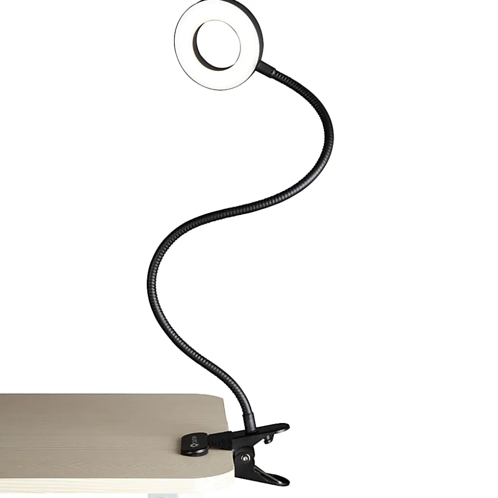 OttLite® Wellness Series Capture Clip-On LED Ring Light, 25"H, 11.5W, Black