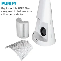 OttLiteĀ® Wellness Series SanitizingPro LED Desk Lamp And UV Air Purifier, 25"H, White