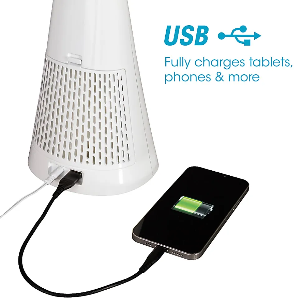 OttLite® Wellness Series SanitizingPro LED Desk Lamp And UV Air Purifier, 25"H, White