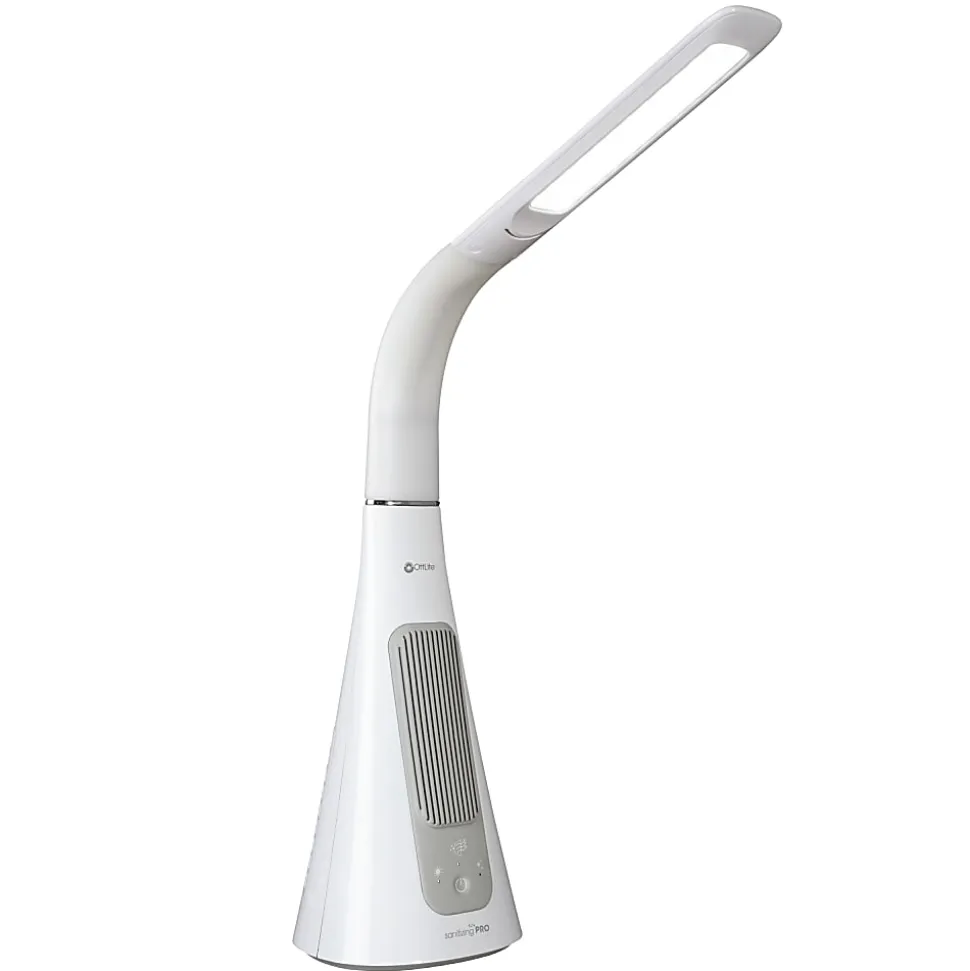 OttLite® Wellness Series SanitizingPro LED Desk Lamp And UV Air Purifier, 25"H, White