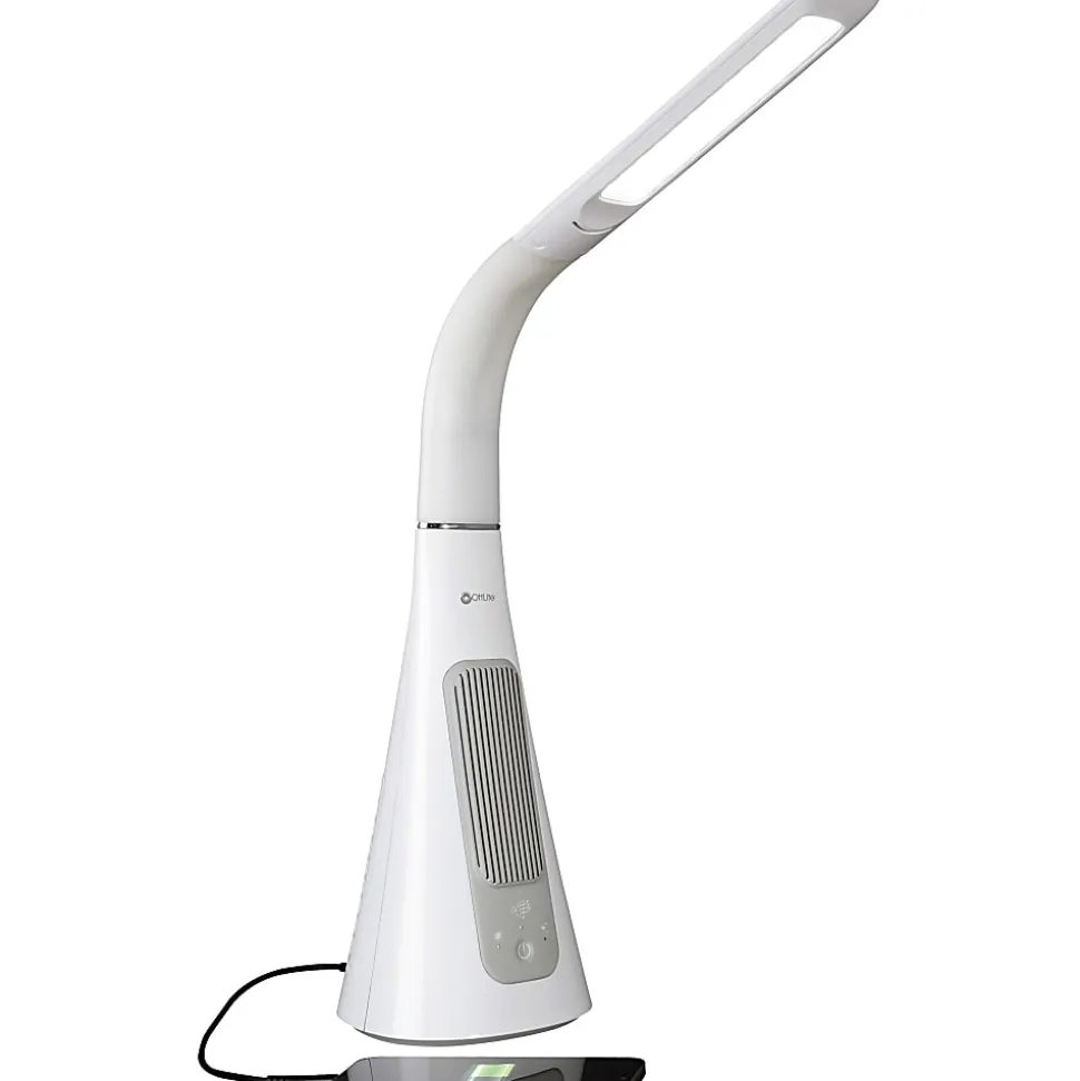 OttLite® Wellness Series SanitizingPro LED Desk Lamp And UV Air Purifier, 25"H, White