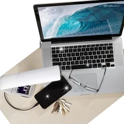 OttLite® Wellness Series®, Thrive LED Sanitizing Desk Lamp With Clock And USB Charging