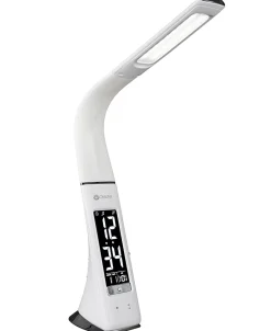 OttLite® Wellness Series®, Thrive LED Sanitizing Desk Lamp With Clock And USB Charging