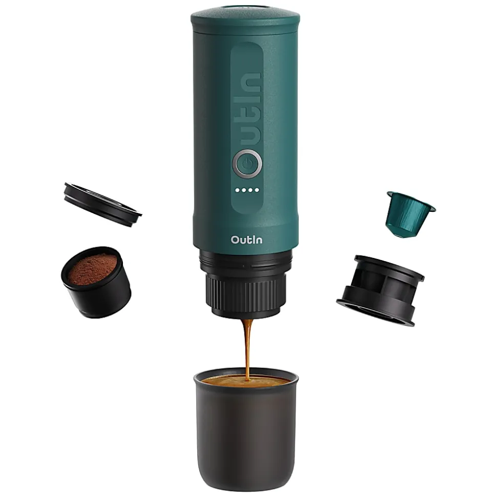 OutIn® Nano 3-Cup Portable Electric Espresso Machine, OutIn Teal