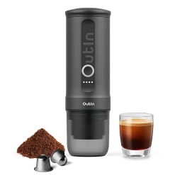 OutInĀ® Nano 3-Cup Portable Electric Espresso Machine, Space Gray