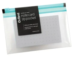 Oxford® At Hand Note Card Zip Pocket, Shoreline Blue