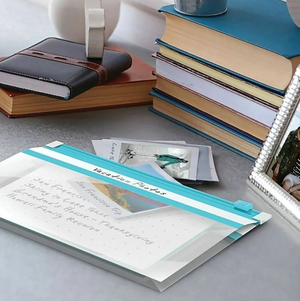 Oxford® At Hand Note Card Zip Pocket, Shoreline Blue