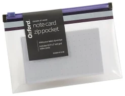 Oxford® At Hand Note Card Zip Pocket, Indigo