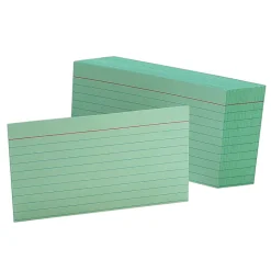 Oxford® Color Index Cards, Ruled, 3" x 5", Green, Pack Of 100