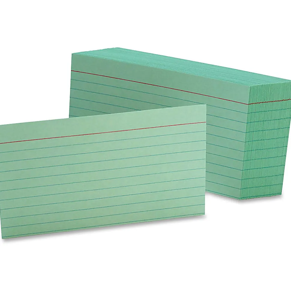 Oxford® Color Index Cards, Ruled, 3" x 5", Green, Pack Of 100