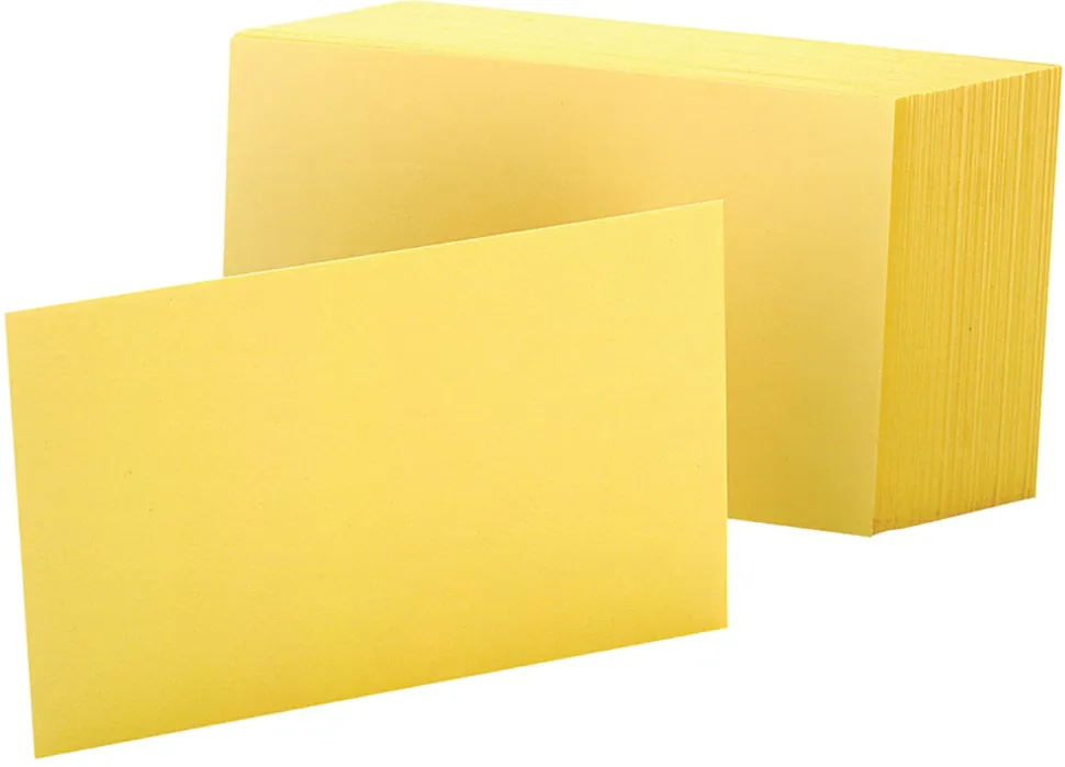 Oxford® Color Index Cards, Unruled, 4" x 6", Canary, Pack Of 100
