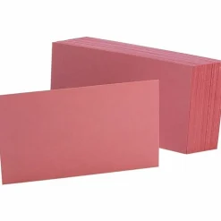 Oxford® Color Index Cards, Unruled, 3" x 5", Cherry, Pack Of 100
