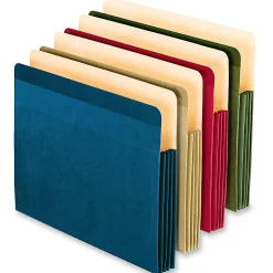 Oxford® Expanding File Pockets, Letter Size, 3 1/2" Expansion, 100% Recycled, Assorted, Box Of 4