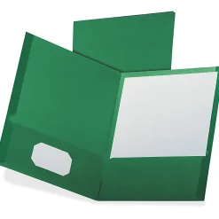 Oxford Letter Pocket Folder - 8 1/2" x 11" - 100 Sheets Capacity - 2 Pocket - Dark Green - 35% Recycled - 25 / Box
