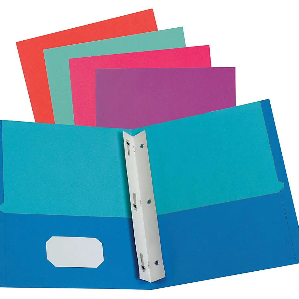 Oxford Letter Recycled Pocket Folder, 8 1/2" x 11", 100 Sheet Capacity, 2 Pocket(s), Assorted, 10% Recycled, 50 / Box, 52076