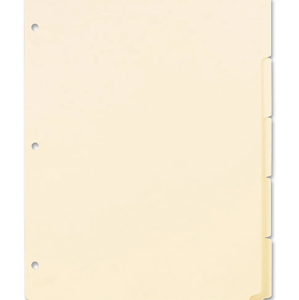 Oxford™ Manila Tab Dividers, Blank, 5-Tab, Box Of 20 Sets