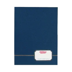 Oxford™ Monogram Executive Twin Pocket Folder, Letter Size, Blue/Gold, Pack Of 4