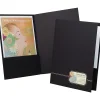 Oxford™ Monogram Executive Twin Pocket Portfolios, 9" x 11 7/8", Black/Gold, Pack Of 4