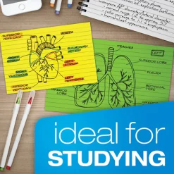 Oxford® Neon Index Cards, 3