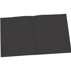 Oxford Poly 2-Pocket Portfolios, Black, Pack Of 25 Portfolios
