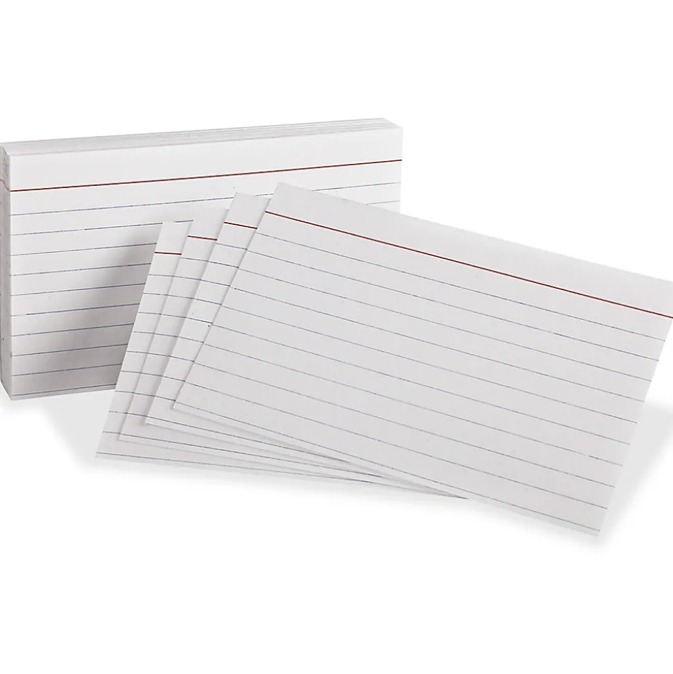 Oxford Ruled Heavyweight Index Cards, 3" x 5", White, Pack Of 100