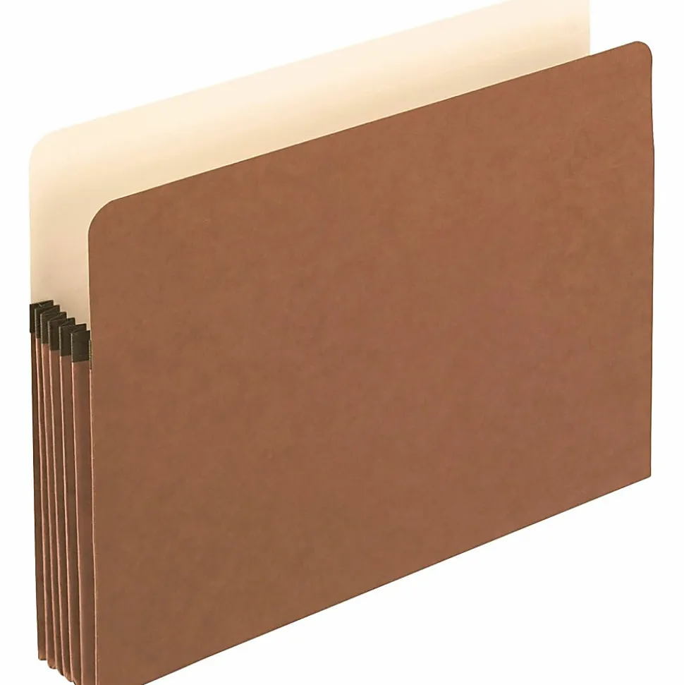 Oxford® Standard Expanding Vertical File Pockets, Letter Size, 5 1/4" Expansion, 30% Recycled, Red, Pack Of 10