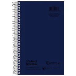 Oxford® 3-Subject Wirebound Notebook, 6" x 9 1/2", 150 Sheets, 30% Recycled, Assorted Colors